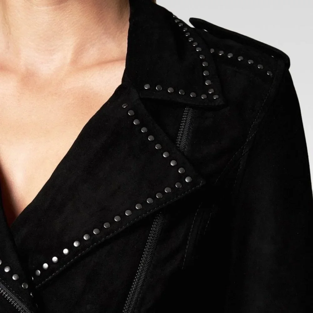 Paige Claris Studded Suede Moto Jacket - Picture 2 of 4